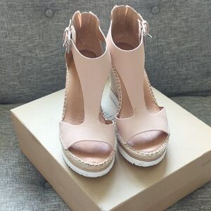 Women's Nude Peep Toe Sandals